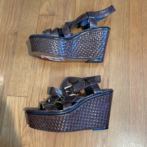Michael Kors Collection Varick Snake Print Wedge Sandals - Picture 8 of 12